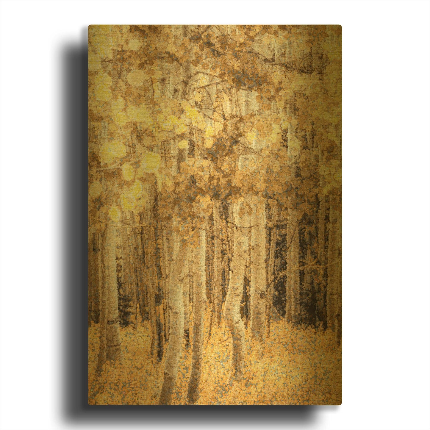'Aspens In Late Autumn' By Don Schwartz Gold Metal Wall Art