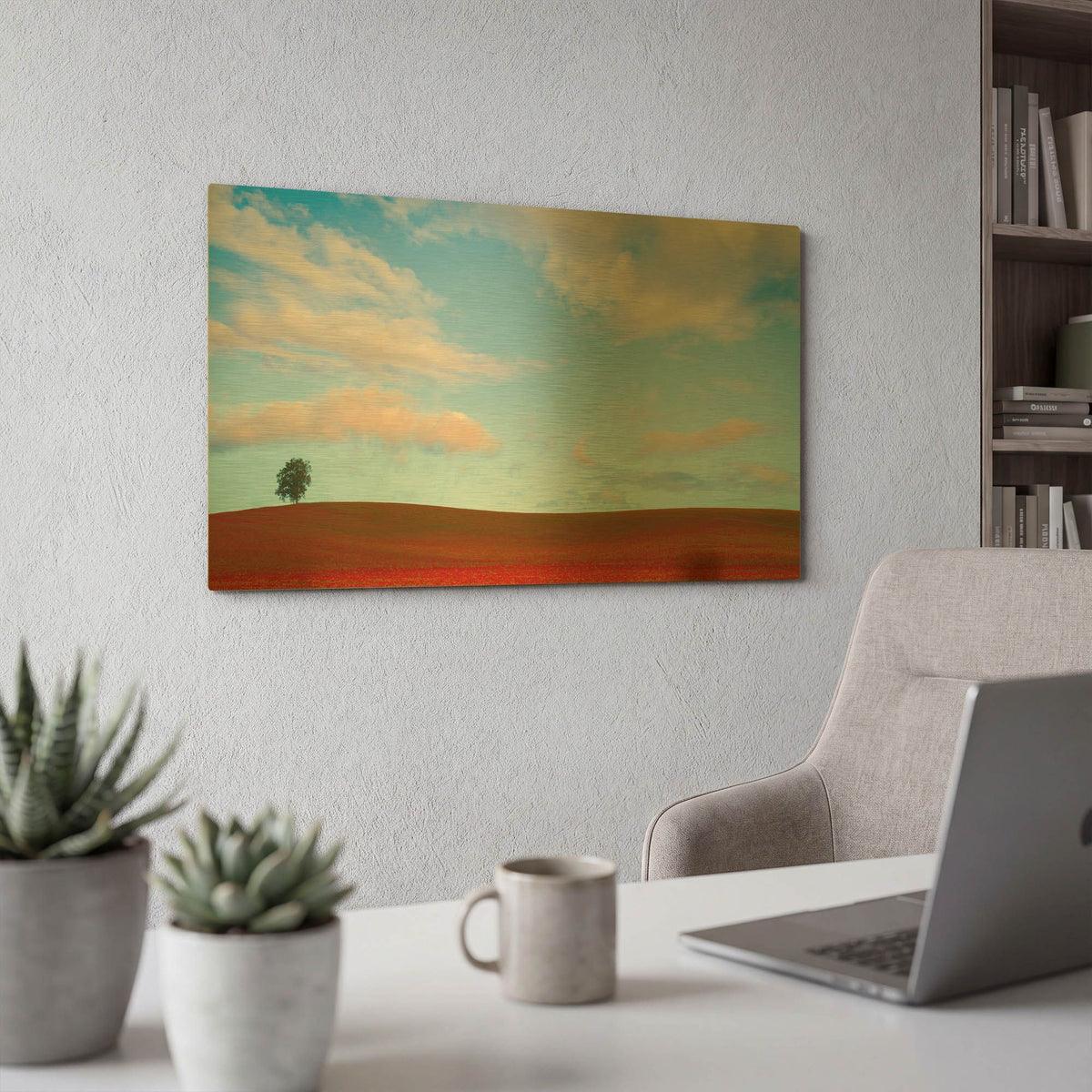 'Rolling Hills Of Clover' By Don Schwartz Gold Metal Wall Art