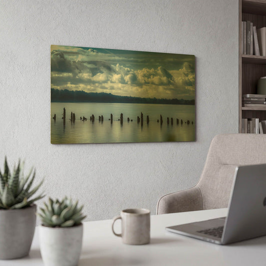'Genteel Morning On The River' By Don Schwartz Gold Metal Wall Art