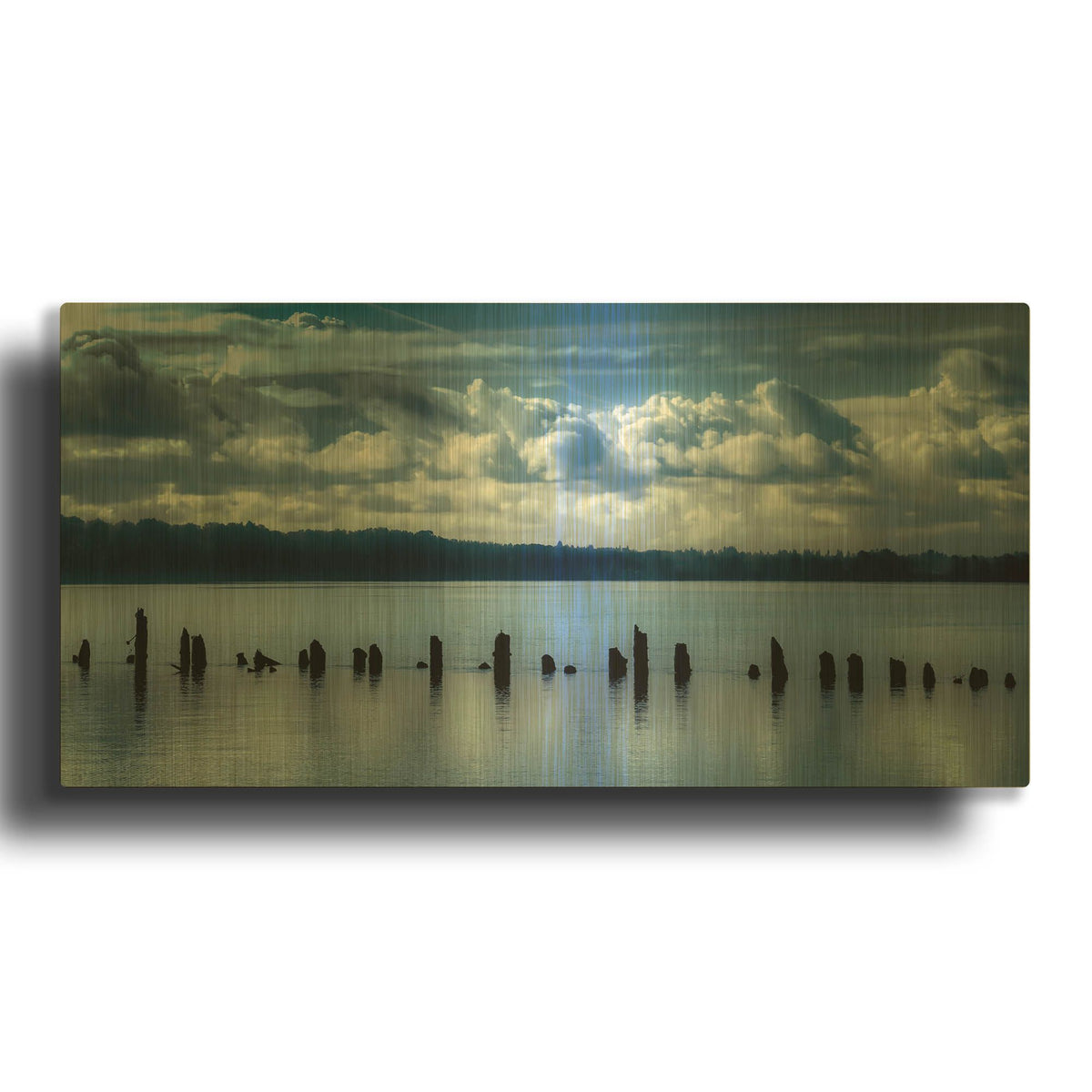 'Genteel Morning On The River' By Don Schwartz Gold Metal Wall Art