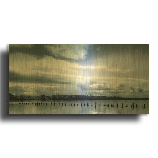 'Peaceful Morning On The River' By Don Schwartz Gold Metal Wall Art