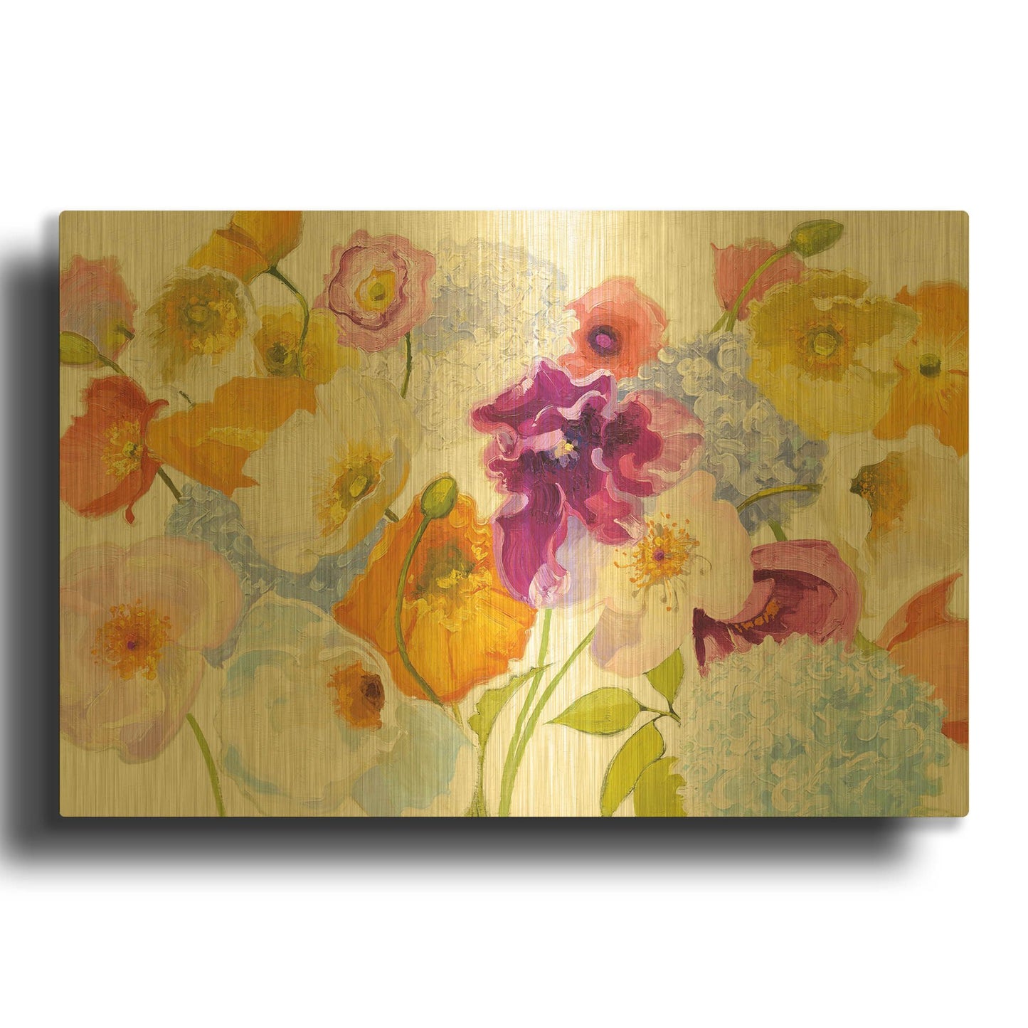 'For Paris on White' By Shirley Novak Gold Metal Wall Art