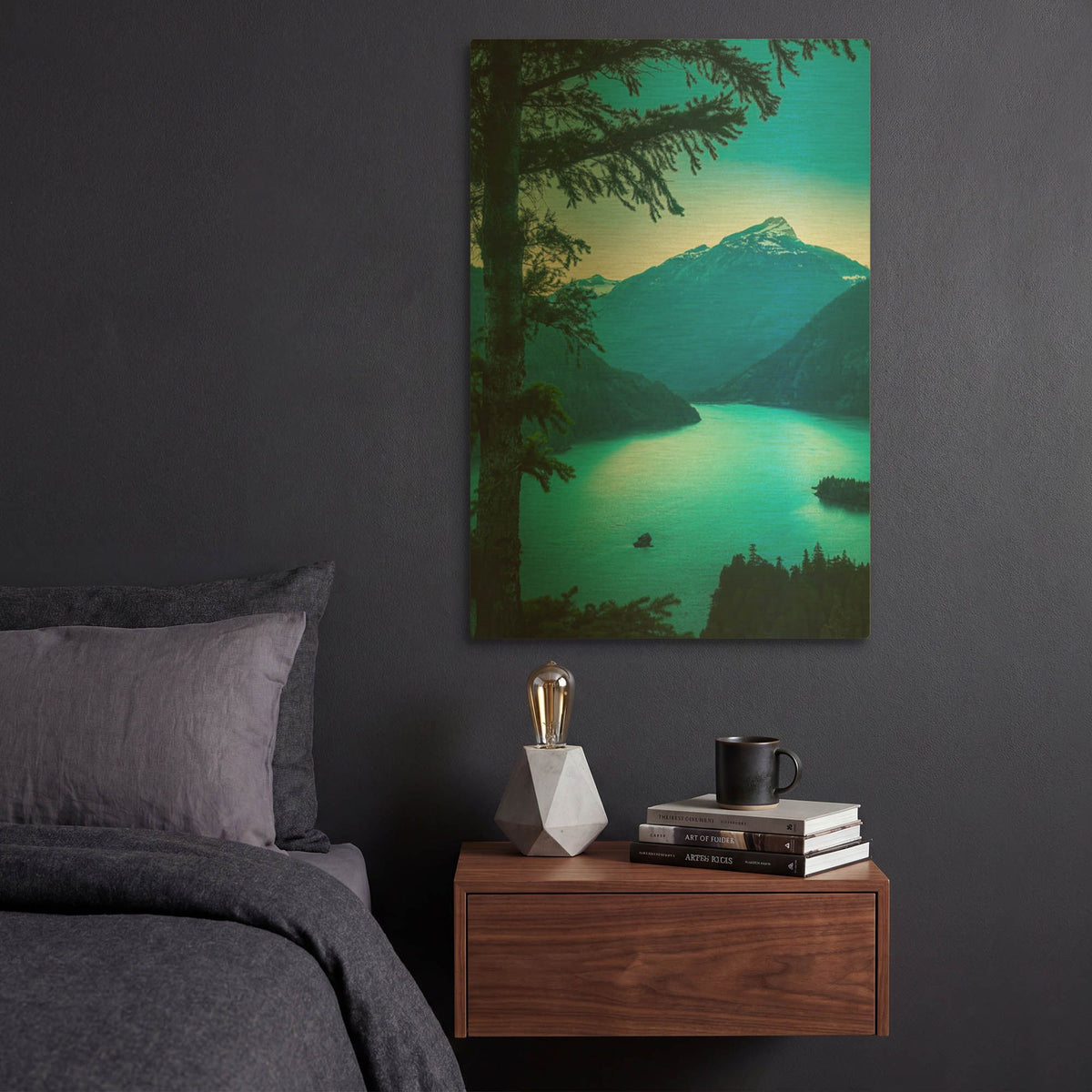 'Above The Lake' By Don Schwartz Gold Metal Wall Art