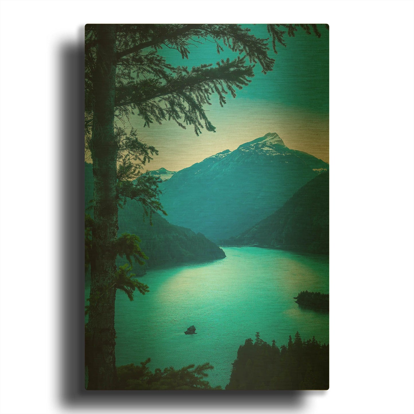'Above The Lake' By Don Schwartz Gold Metal Wall Art