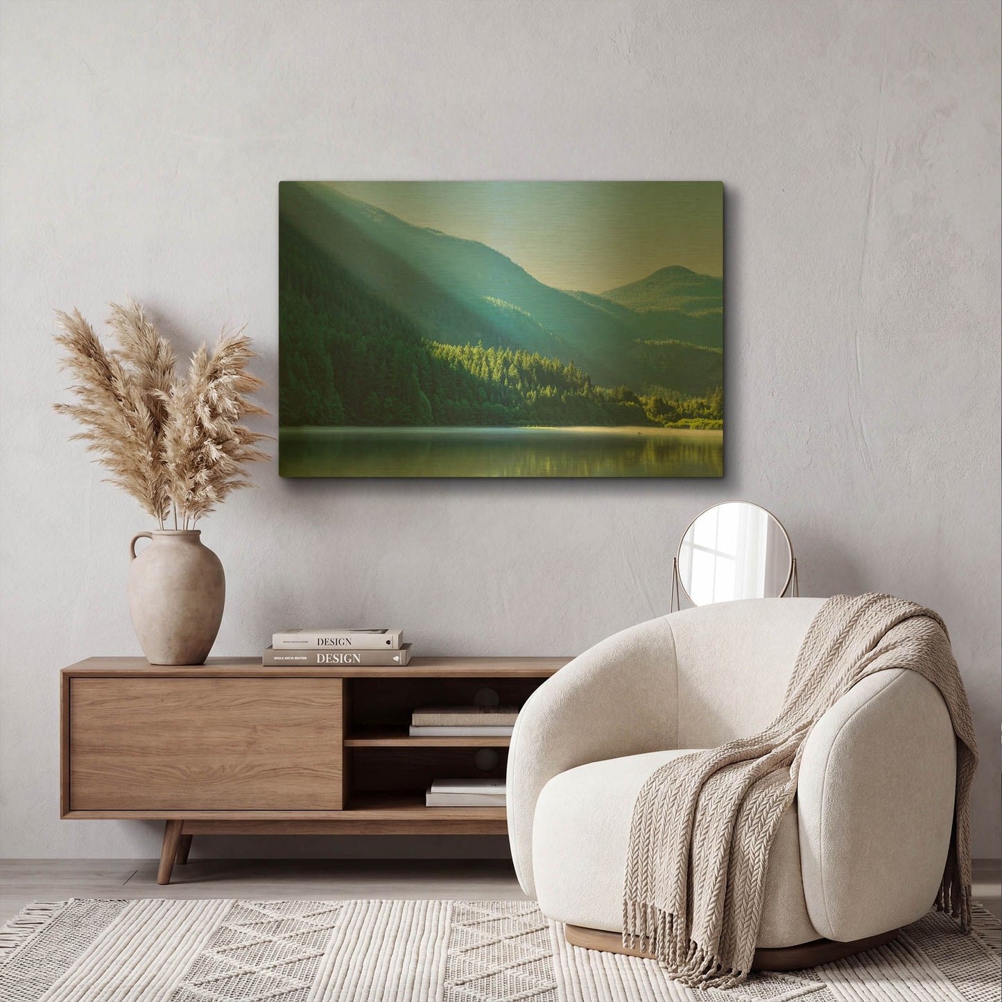 'Morning Rays Streak Across The Mountainside' By Don Schwartz Gold Metal Wall Art