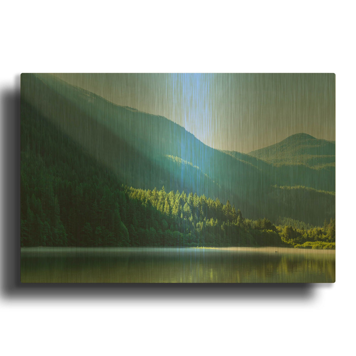 'Morning Rays Streak Across The Mountainside' By Don Schwartz Gold Metal Wall Art