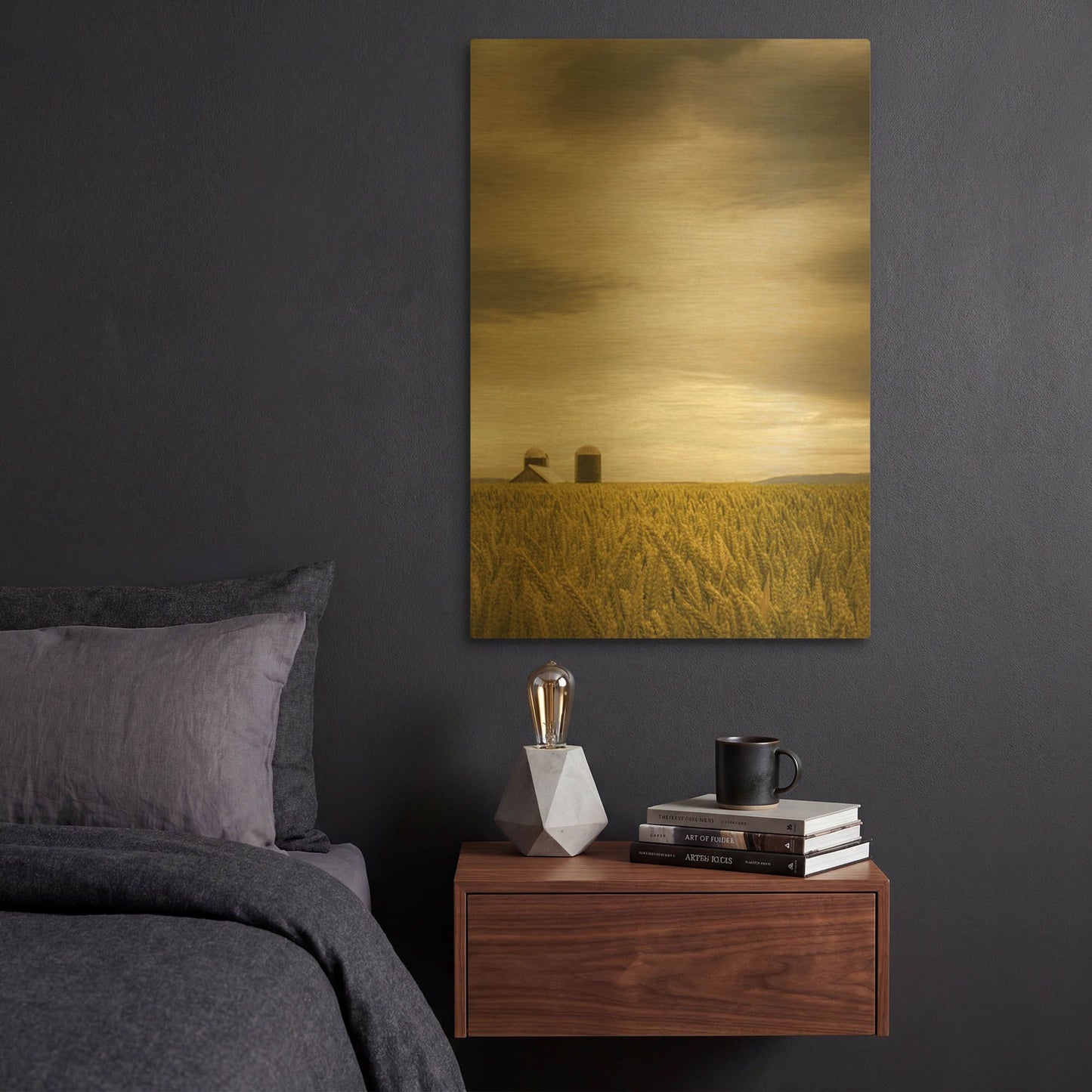 'Across The Wheat Field' By Don Schwartz Gold Metal Wall Art