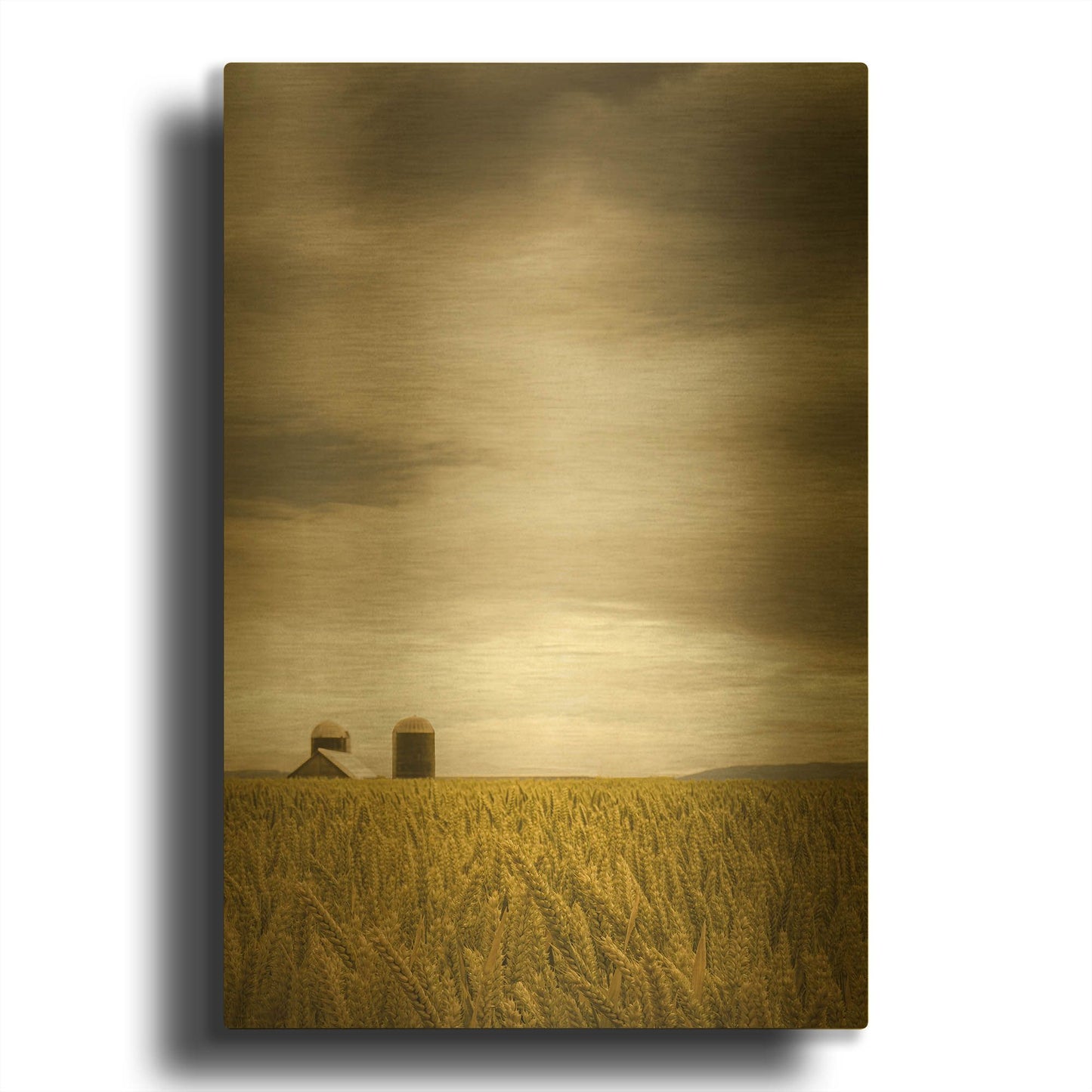 'Across The Wheat Field' By Don Schwartz Gold Metal Wall Art