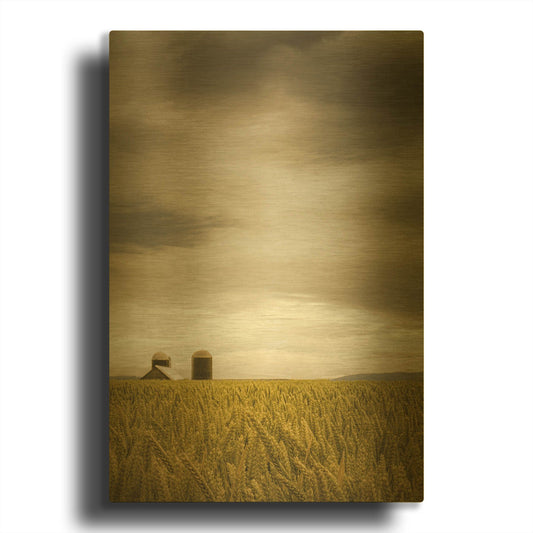 'Across The Wheat Field' By Don Schwartz Gold Metal Wall Art