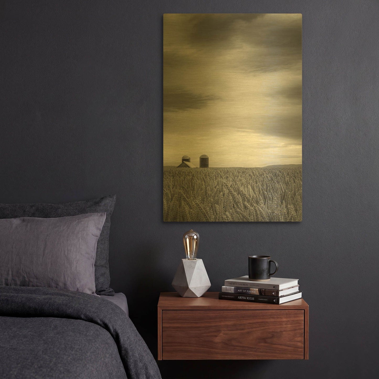 'Across The Wheat Field Ii' By Don Schwartz Gold Metal Wall Art