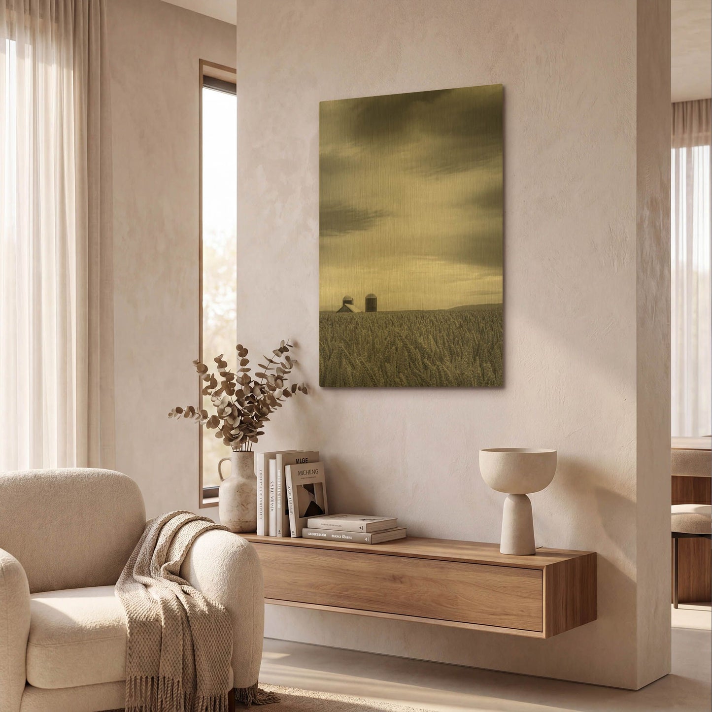 'Across The Wheat Field Ii' By Don Schwartz Gold Metal Wall Art