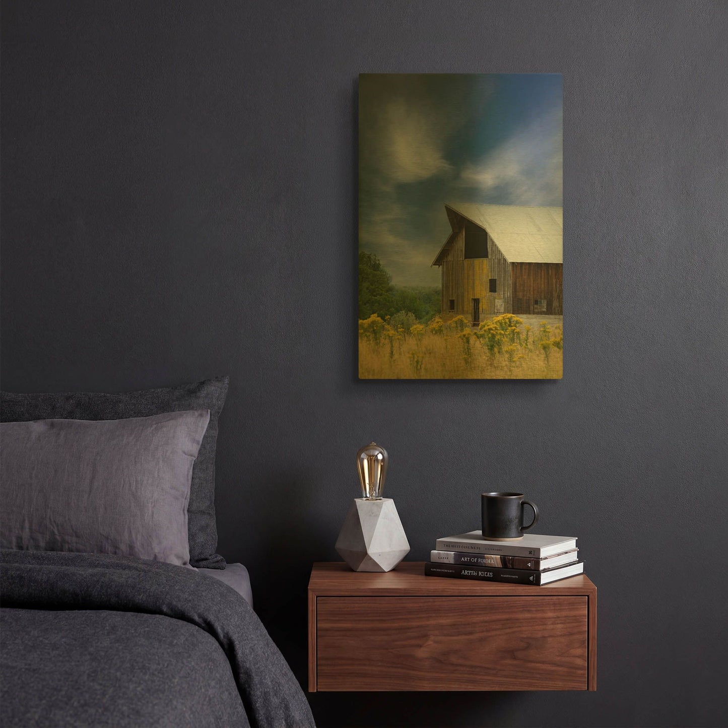 'Old Barn In A Summer Field' By Don Schwartz Gold Metal Wall Art