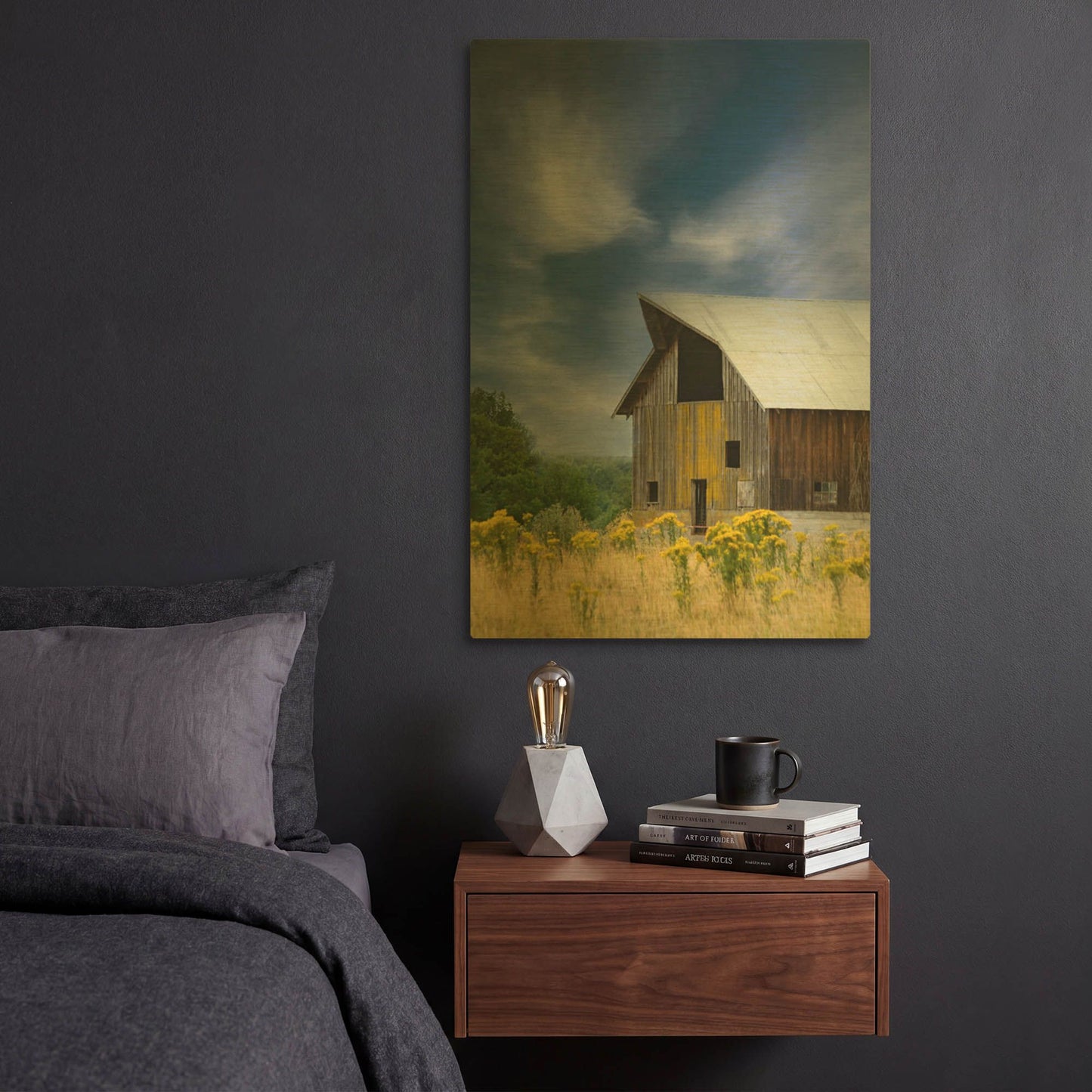 'Old Barn In A Summer Field' By Don Schwartz Gold Metal Wall Art