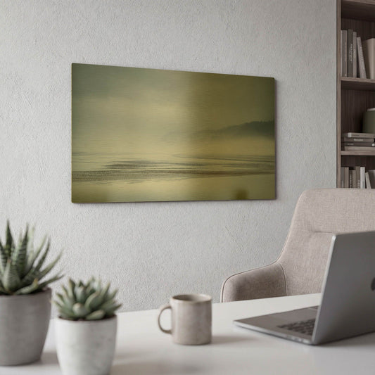 'Fog At Low Tide' By Don Schwartz Gold Metal Wall Art