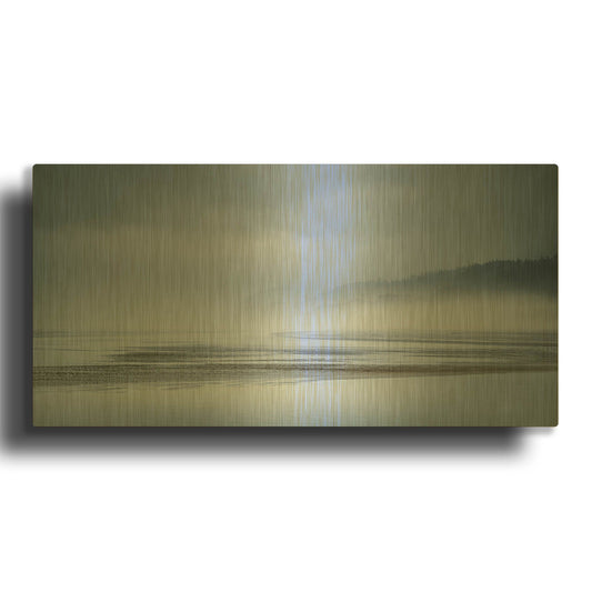 'Fog At Low Tide' By Don Schwartz Gold Metal Wall Art