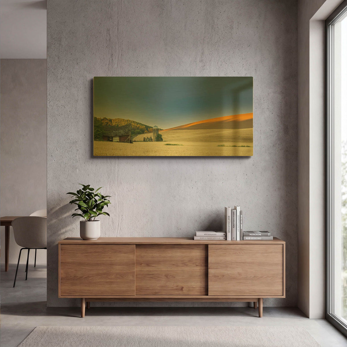 'Old Barn And Silo' By Don Schwartz Gold Metal Wall Art