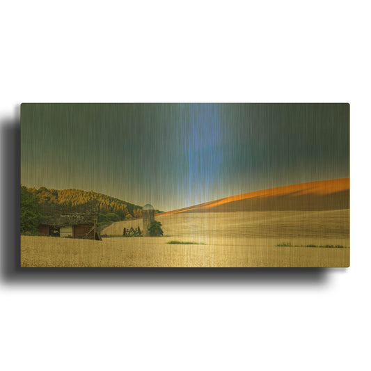 'Old Barn And Silo' By Don Schwartz Gold Metal Wall Art
