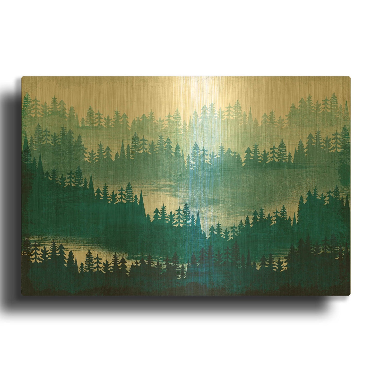 'Mountainscape Blue' By Michael Mullan Gold Metal Wall Art