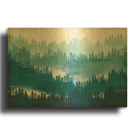 'Mountainscape Blue' By Michael Mullan Gold Metal Wall Art