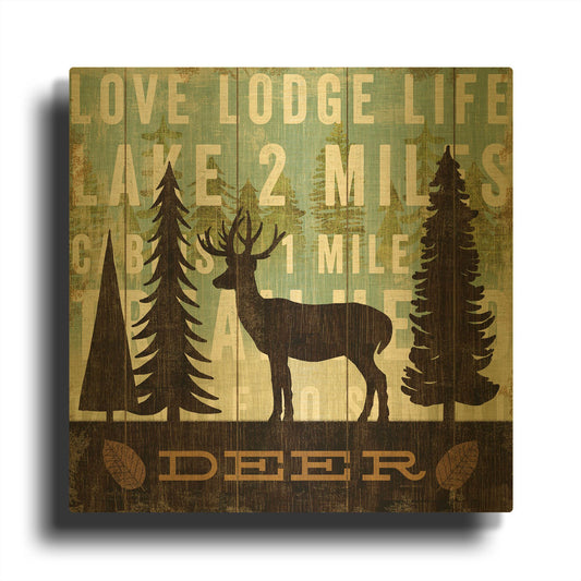 'Simple Living Deer' By Michael Mullan Gold Metal Wall Art