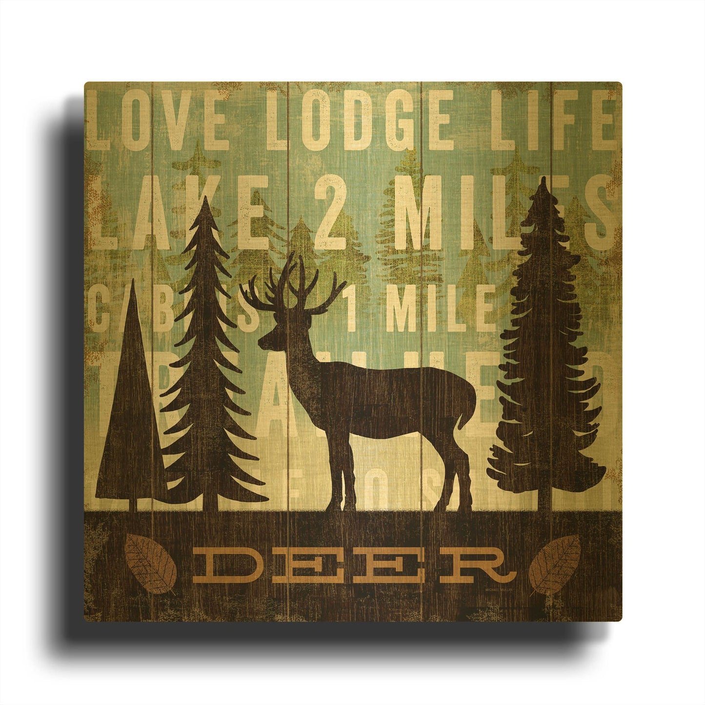 'Simple Living Deer' By Michael Mullan Gold Metal Wall Art