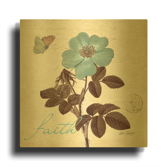 'Touch of Blue II - Faith' By Katie Pertiet Gold Metal Wall Art