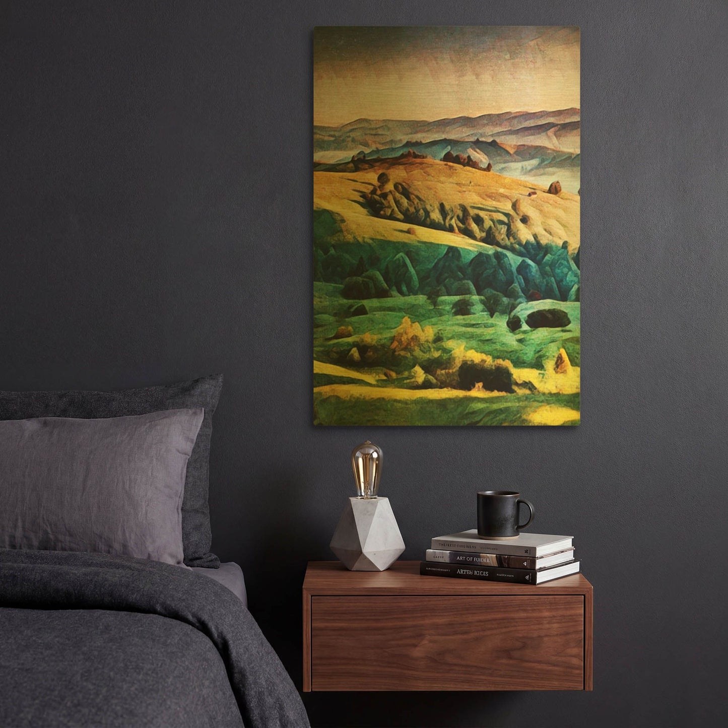 'Misty Morning Mountains 2' By Ashley Aldridge Gold Metal Wall Art