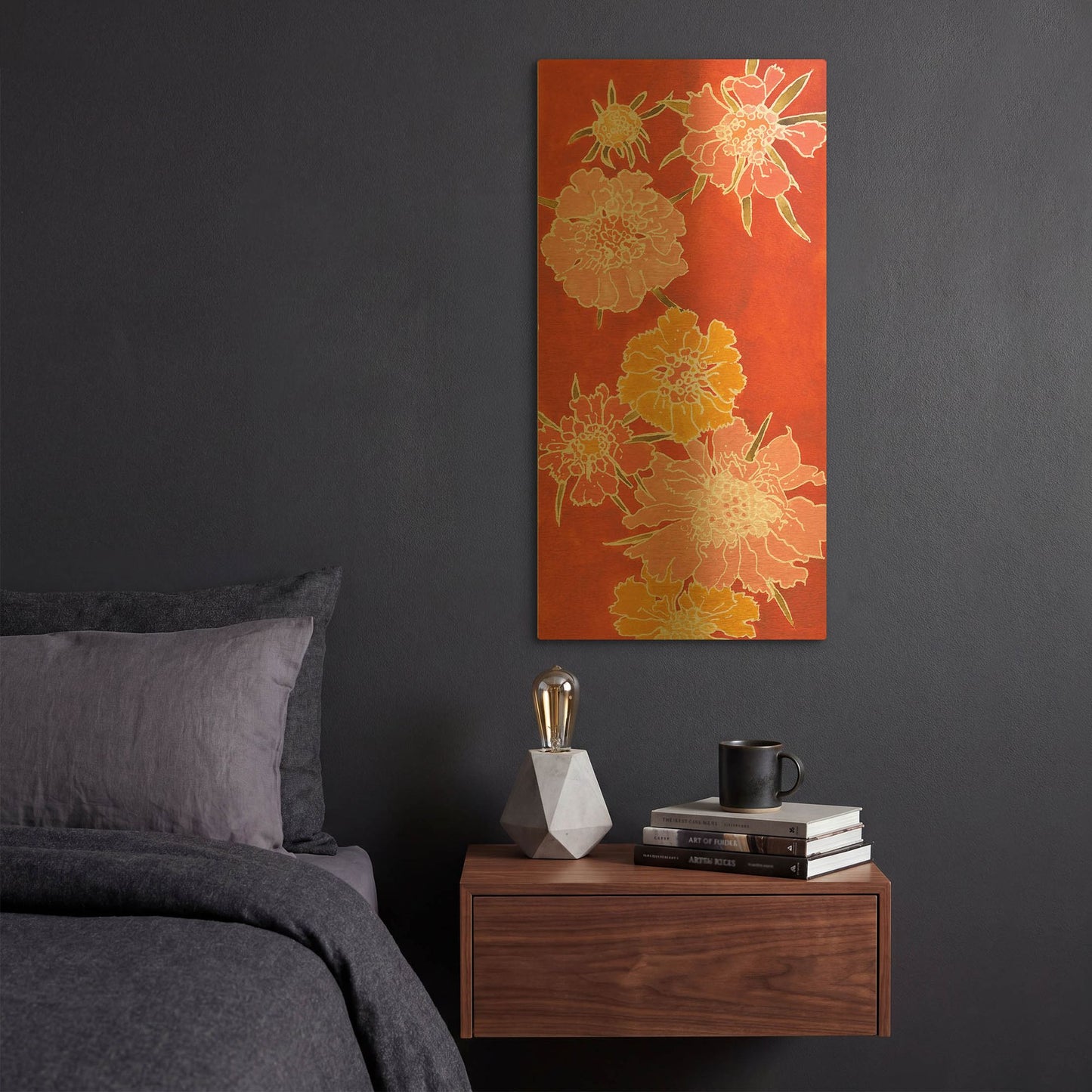 'Cloisonne Beauty I' By Shirley Novak Gold Metal Wall Art
