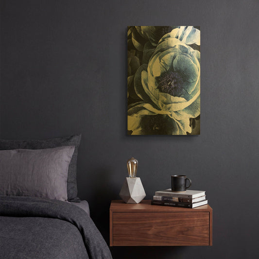 'Peony Blue Petals 1' By Ashley Aldridge Gold Metal Wall Art