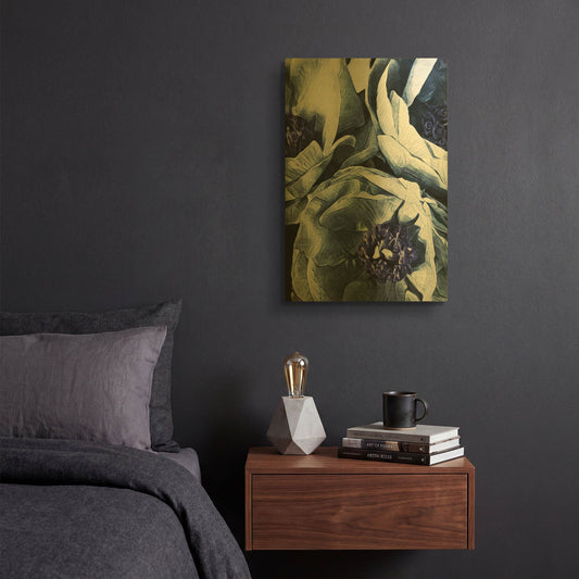 'Peony Blue Petals 3' By Ashley Aldridge Gold Metal Wall Art
