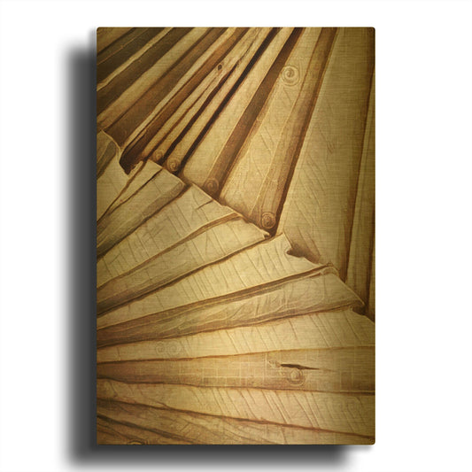 'Natural Dried Palms 1' By Ashley Aldridge Gold Metal Wall Art