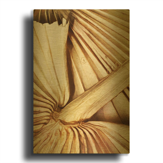 'Natural Dried Palms 2' By Ashley Aldridge Gold Metal Wall Art