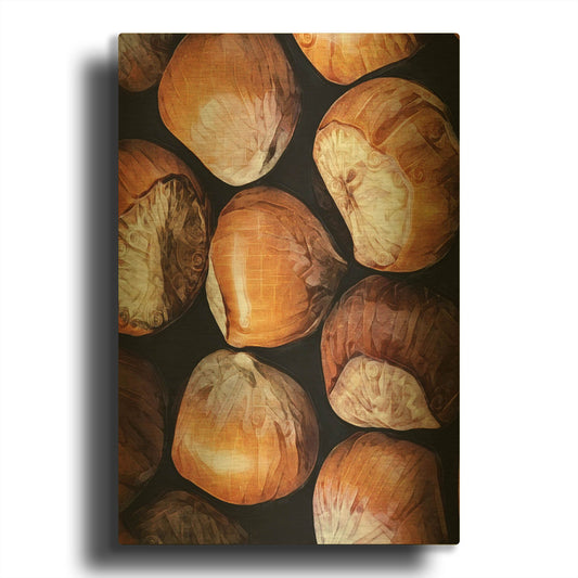 'Fruit Of The Hazel 2' By Ashley Aldridge Gold Metal Wall Art