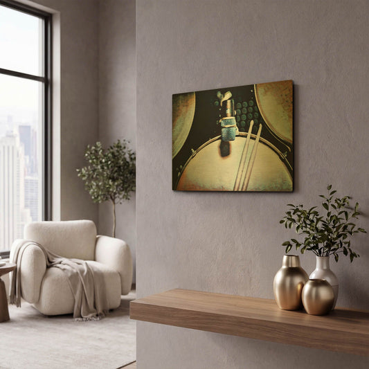 'Magnified & Musical 2' By Ashley Aldridge Gold Metal Wall Art