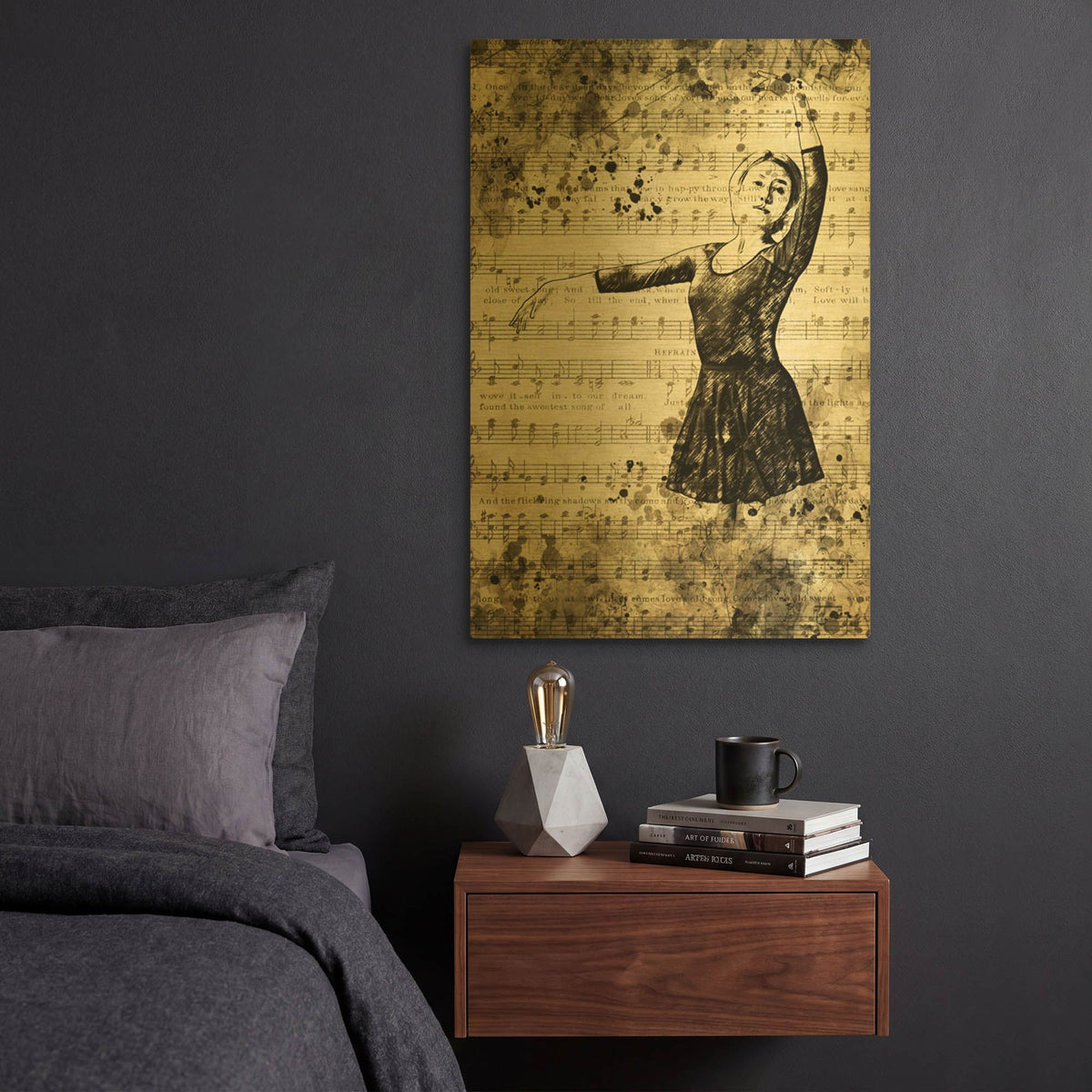 'Prima Ballerina Dream 1' By Ashley Aldridge Gold Metal Wall Art