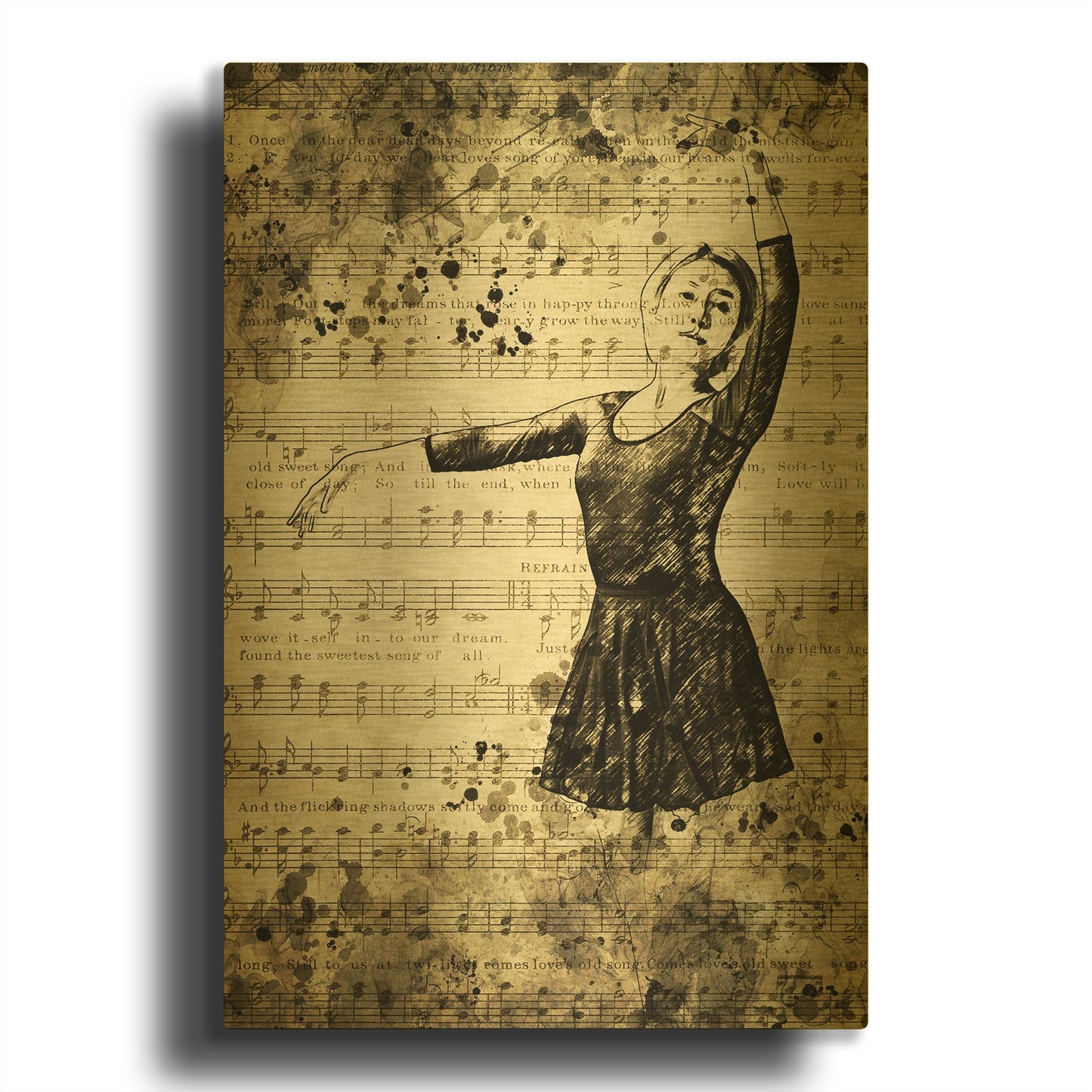 'Prima Ballerina Dream 1' By Ashley Aldridge Gold Metal Wall Art