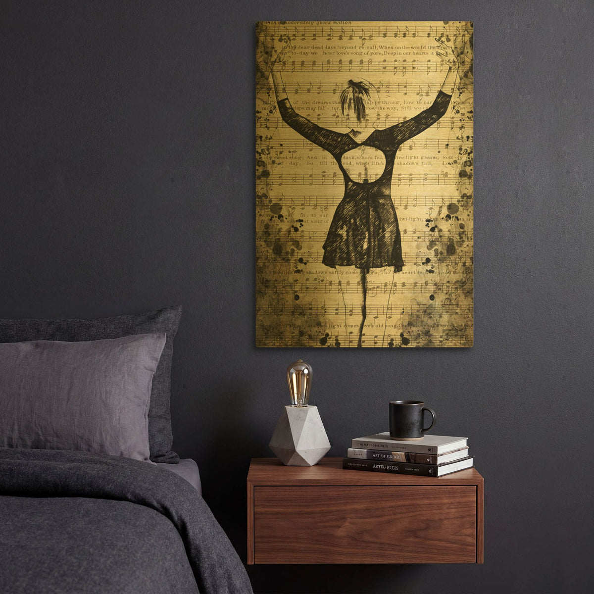 'Prima Ballerina Dream 2' By Ashley Aldridge Gold Metal Wall Art