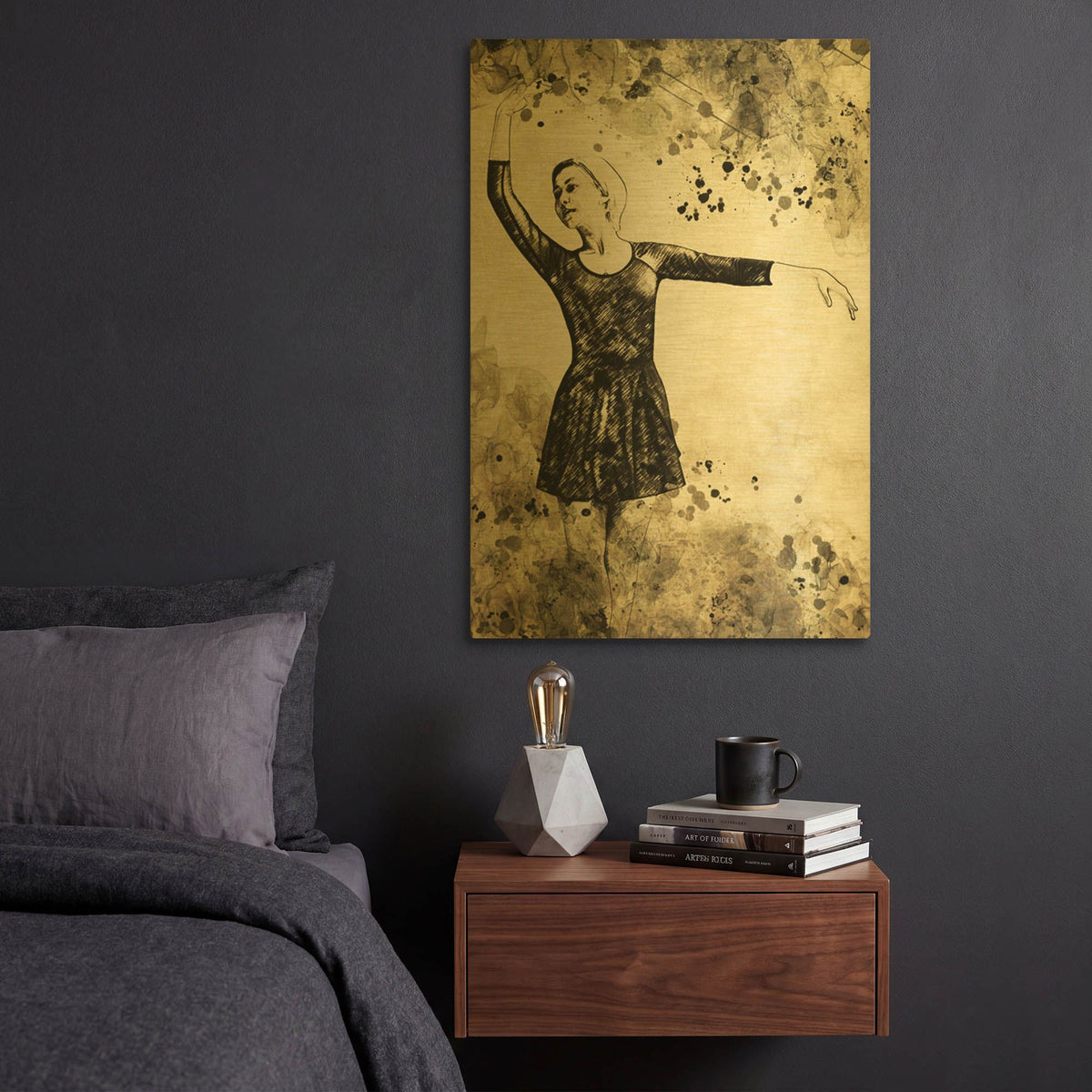'Prima Ballerina Dream 4' By Ashley Aldridge Gold Metal Wall Art