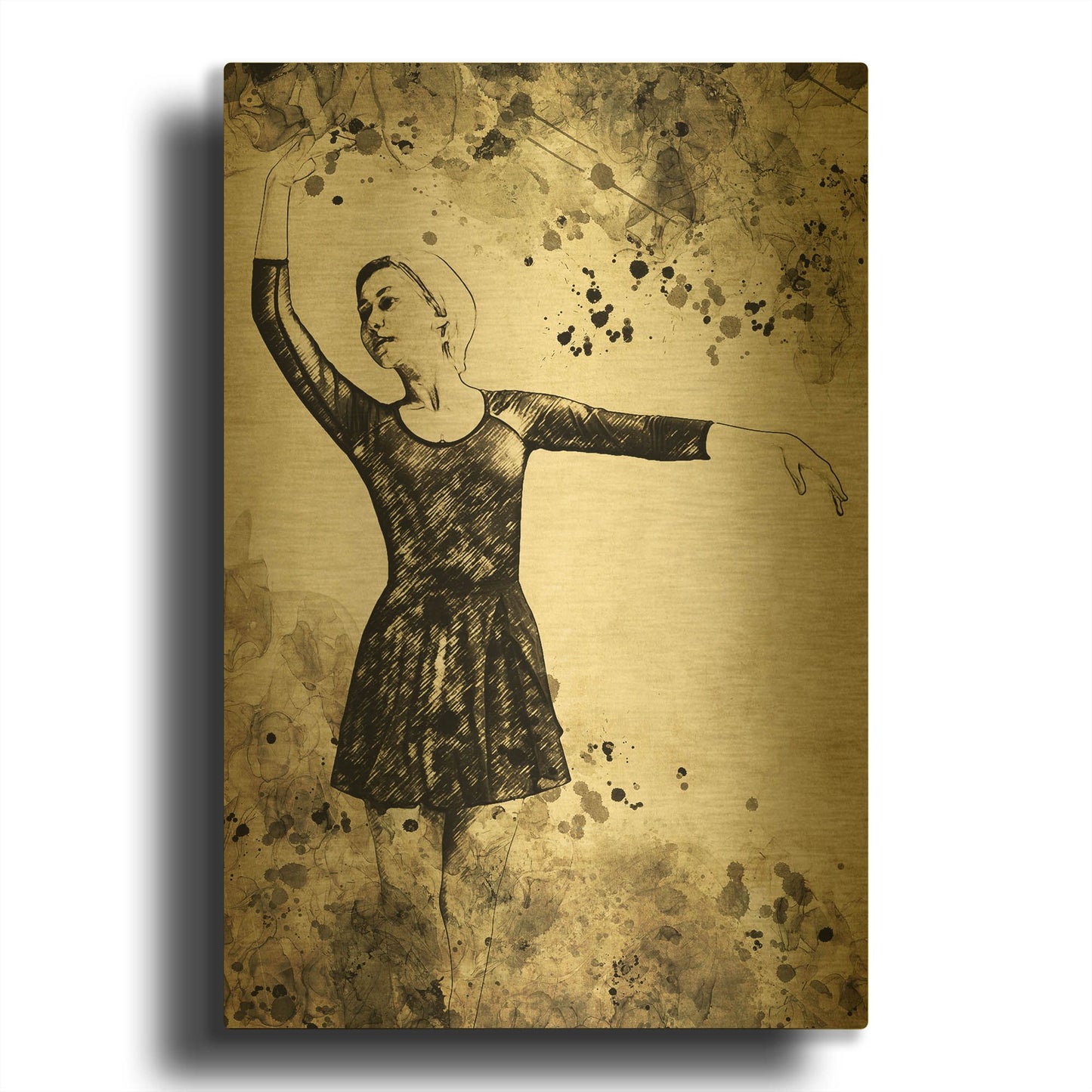 'Prima Ballerina Dream 4' By Ashley Aldridge Gold Metal Wall Art