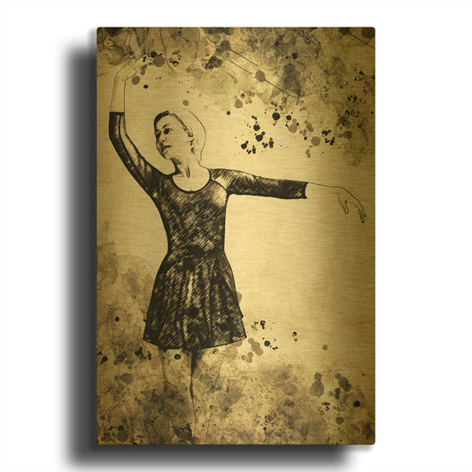 'Prima Ballerina Dream 4' By Ashley Aldridge Gold Metal Wall Art