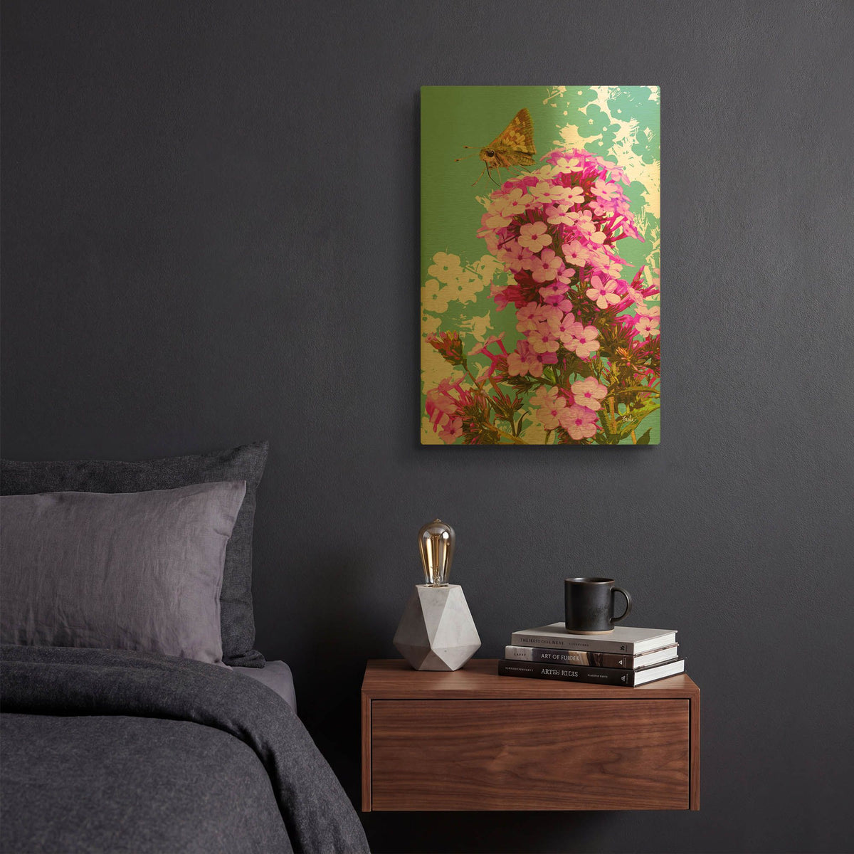 'Skipper On Flox' By Evelia Designs Gold Metal Wall Art