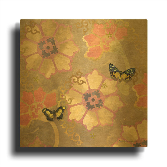 'Duchess Bellflower Paper' By Evelia Designs Gold Metal Wall Art
