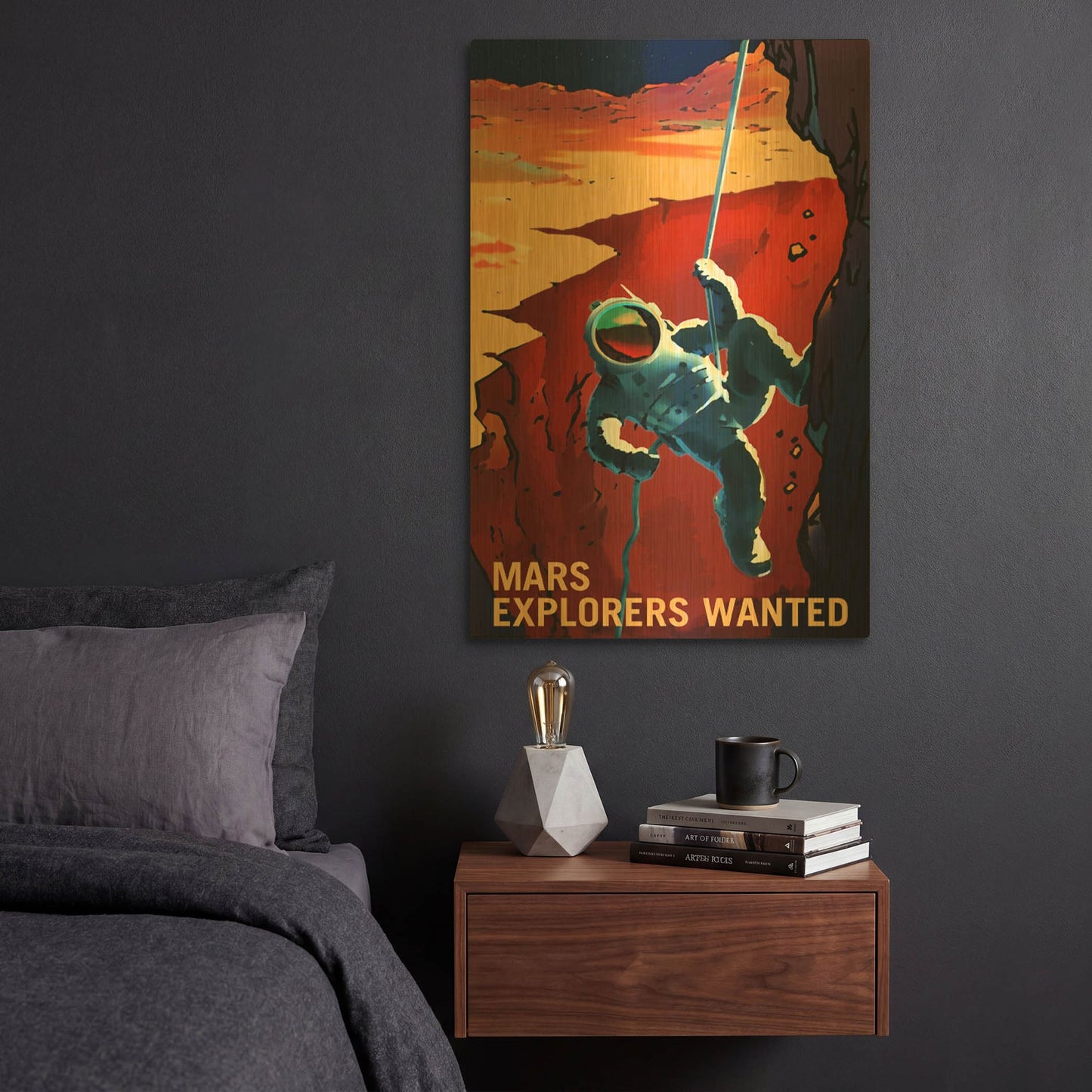 'Explorers Wanted Nasa Recruitment Poster' By NASA Posters Gold Metal Wall Art