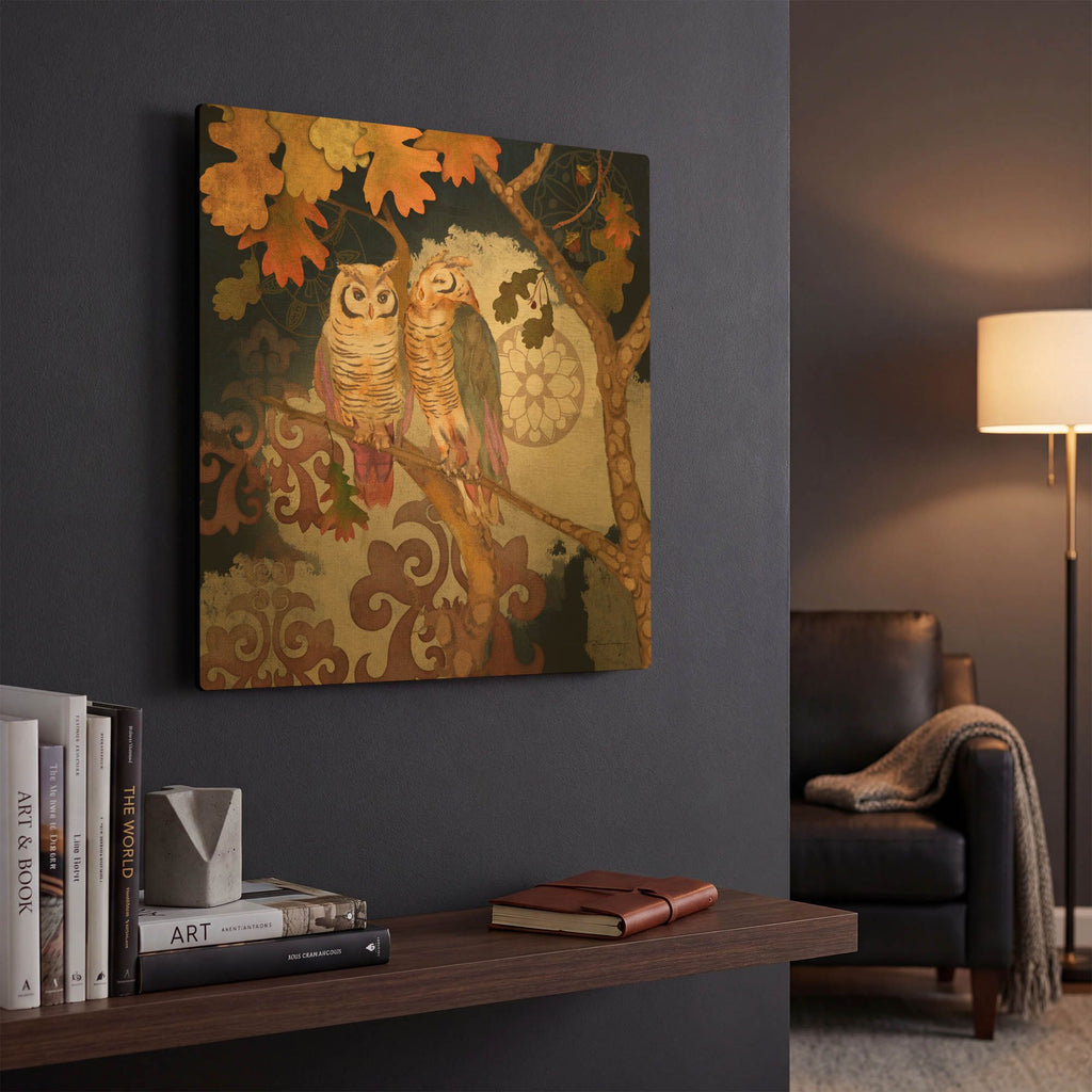 'Singing Owl' By Evelia Designs Gold Metal Wall Art