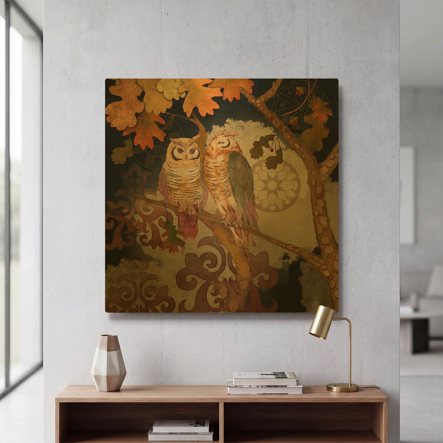 'Singing Owl' By Evelia Designs Gold Metal Wall Art