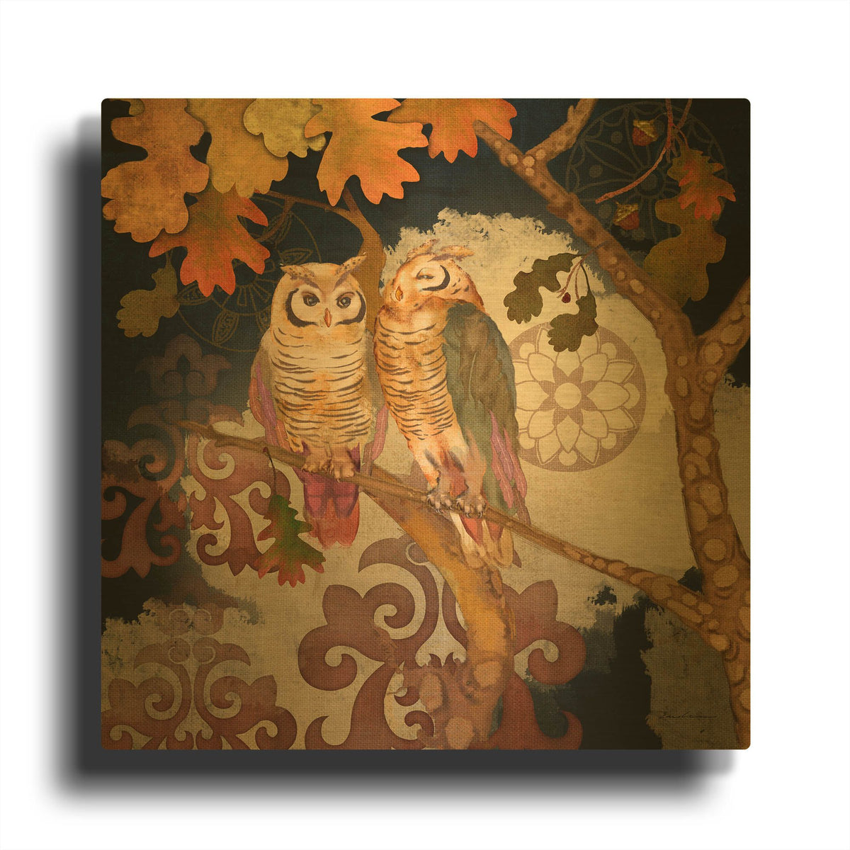 'Singing Owl' By Evelia Designs Gold Metal Wall Art