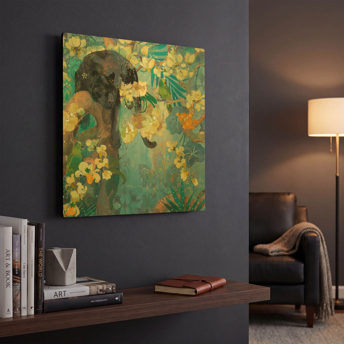 'Black Jaguar' By Evelia Designs Gold Metal Wall Art