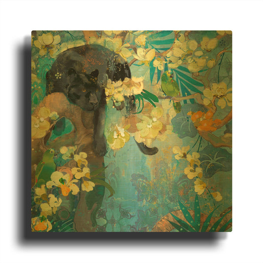 'Black Jaguar' By Evelia Designs Gold Metal Wall Art