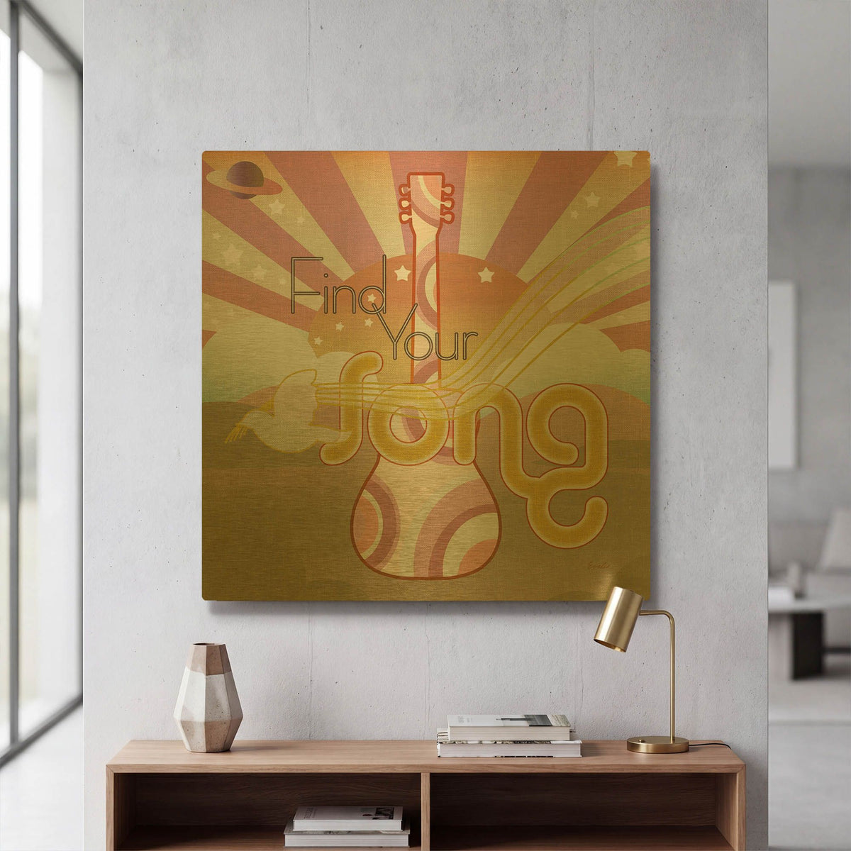'Max Out' By Evelia Designs Gold Metal Wall Art