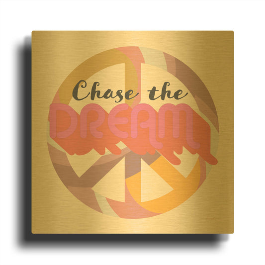 'Chase The Dream' By Evelia Designs Gold Metal Wall Art